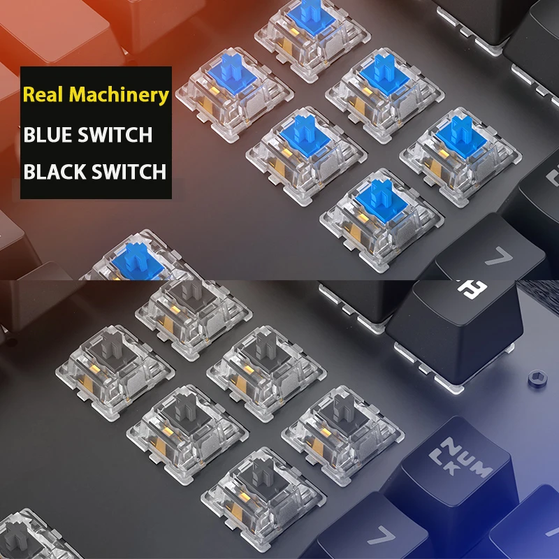 gaming mechanical keyboard punk round retro keycap backlit usb wired english for pc laptop free global shipping