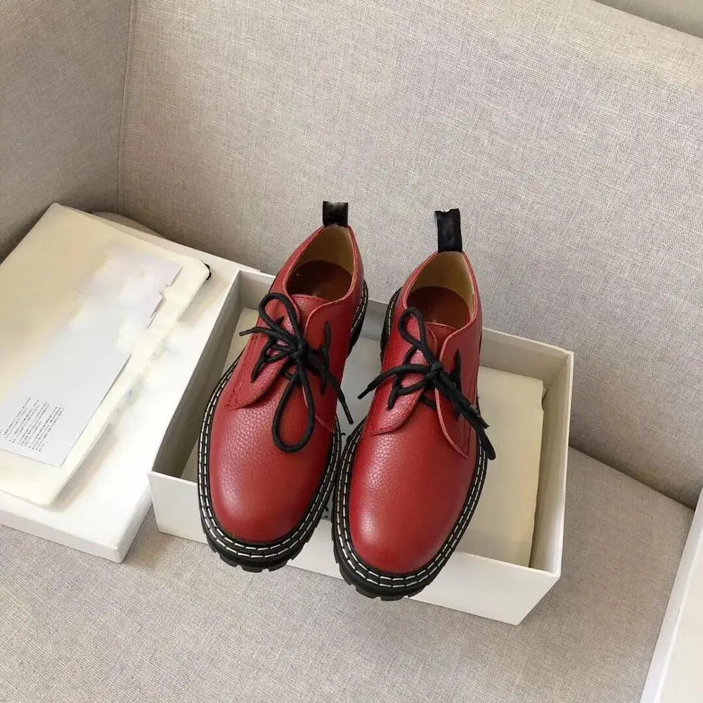Zapatos De Mujer/женские лоферы на плоской платформе женская обувь шнуровке с круглым