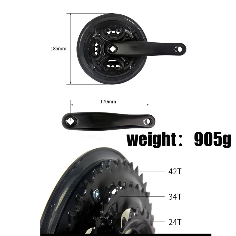 MTB Road bike 42T 34T 24T/48T 38T 28T Тройная цепь кольцо колесо и кривошипная рукоятка 170 мм
