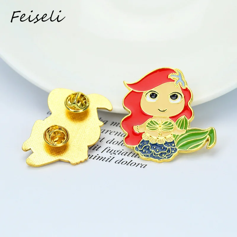 Feiseli мультфильм эмаль Русалка декоративная брошь шпилька для женщин Горячая