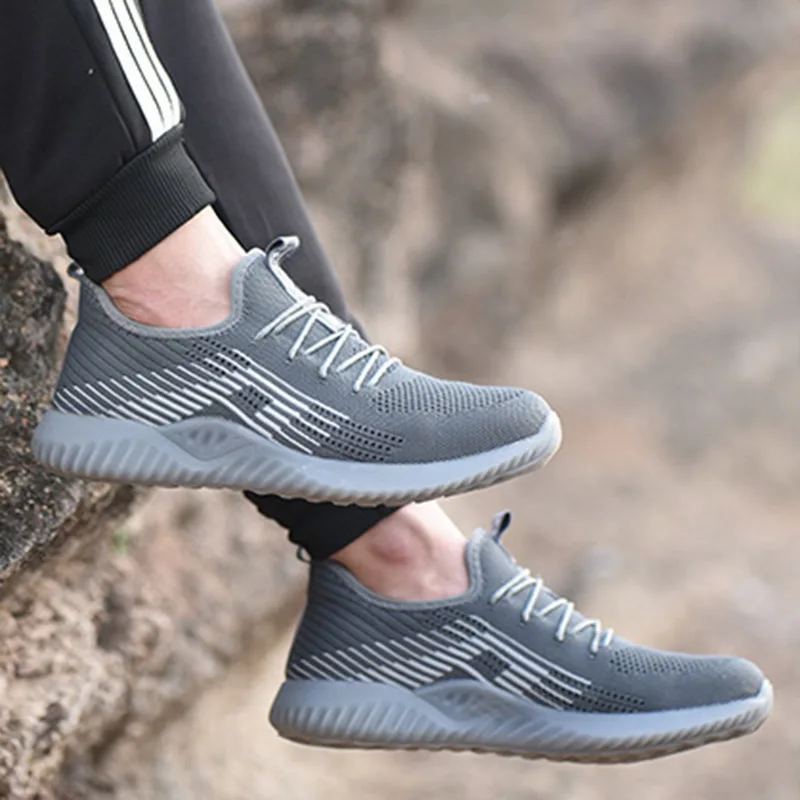 Мужские и женские ботинки безопасности со стальным носком воздухопроницаемая