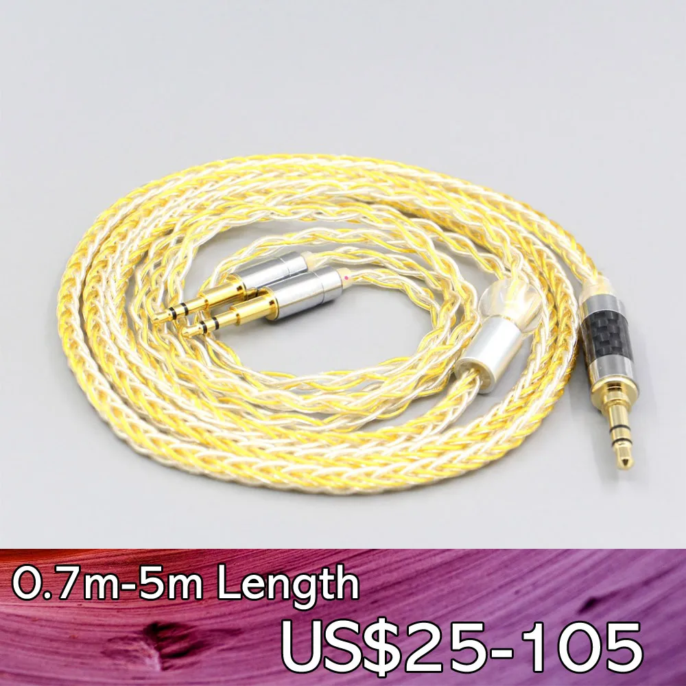 

LN007322 8 Core Silver Gold Plated Earphone Cable For Sol republic Master Tracks HD V8 V10 V12 X3 Headphone