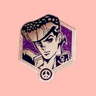 Золотая эмалевая брошь Josuke, эмалевая брошь Невероятные приключения Джоджо, значок на лацкане, Металлическая Булавка из сплава, модные ювелирные аксессуары, подарки