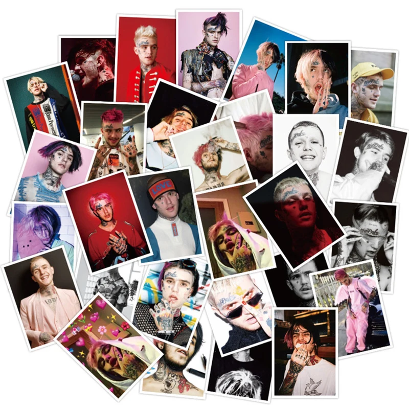 

30Pcs Rapper Lil Peep Stickers Stationery Waterproof PVC Sticker Luggage Laptop Fridge Children DIY Classic Toy Stickers Gifts