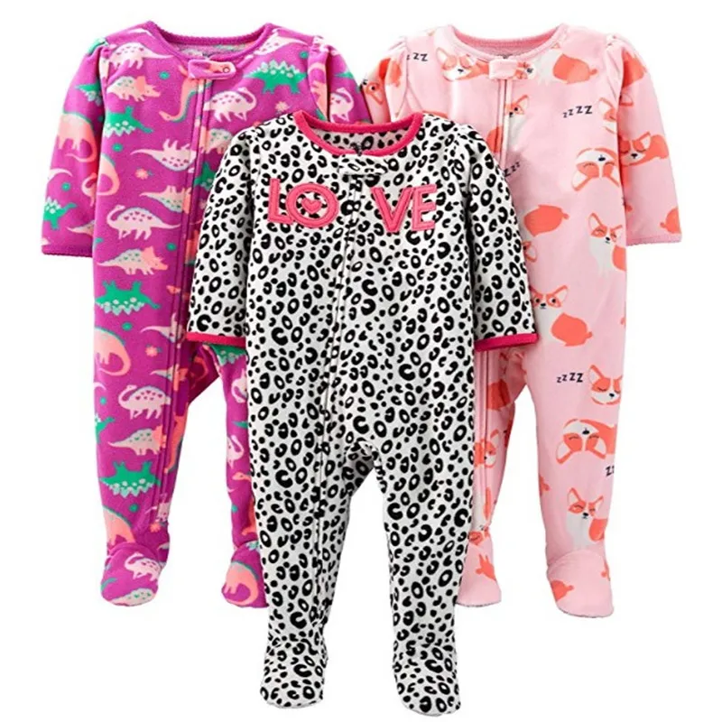 

Children's polar fleece one-piece pajamas home romper spring and autumn models of small and medium boys and girls baby romper sp