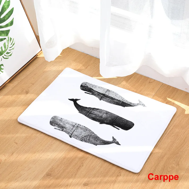 

CAMMITEVER Cartoon Fish Carpet Living Room Coffee Table Mat Hallway Doormat Anti - Slip Bathroom Rug