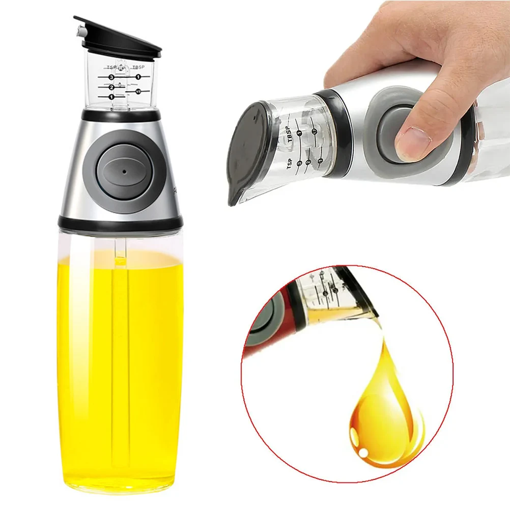 

500ml Oil Dispenser Oil Vinegar Dispenser Glass Bottle with Measurements Oil Sprayer Dispenser for Kitchen Cooking