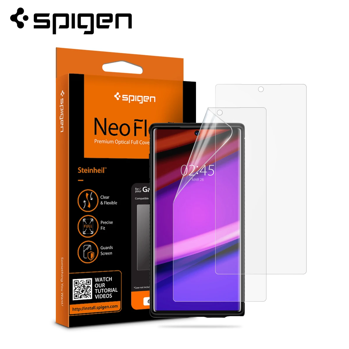Spigen NeoFlex Защита экрана для Samsung Galaxy Note 10 Гибкая мягкая ТПУ материал Пленка