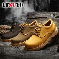 mens and womens fashion outdoor casual martin shoes leather non slip tooling shoes couple tooling motorcycle shoes