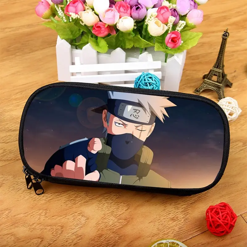 

Anime Hot Pencil Case Sasuke Kakashi Stationery Bag Large Capacity Student Pen Bag Cartoon Phone Bag Cosmetic Makeup Bag Gift