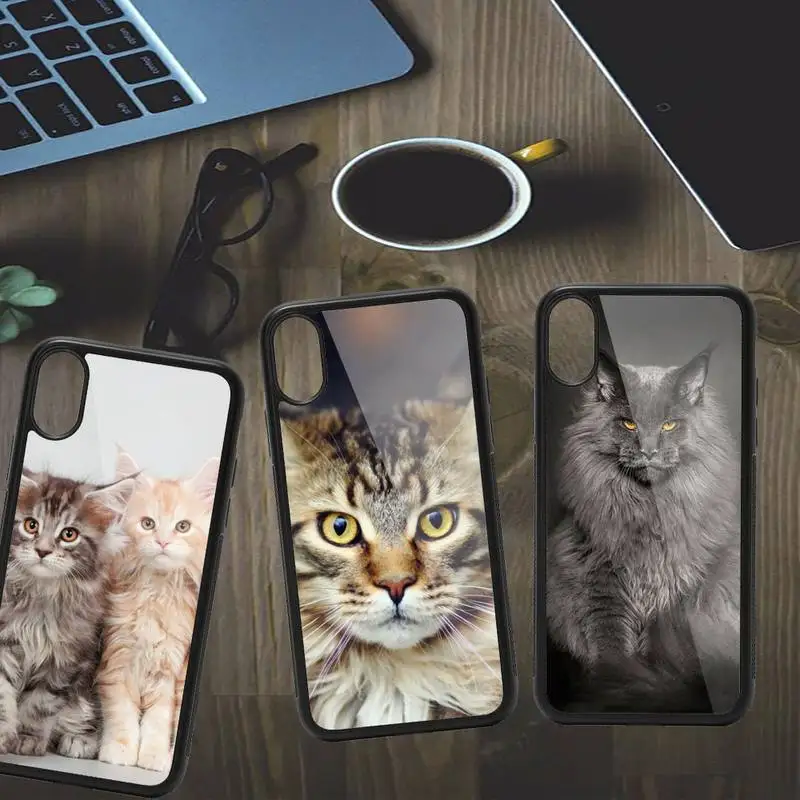 

pet maine coon cat Phone Case PC for iPhone 11 12 pro XS MAX 8 7 6 6S Plus X 5S SE 2020 XR