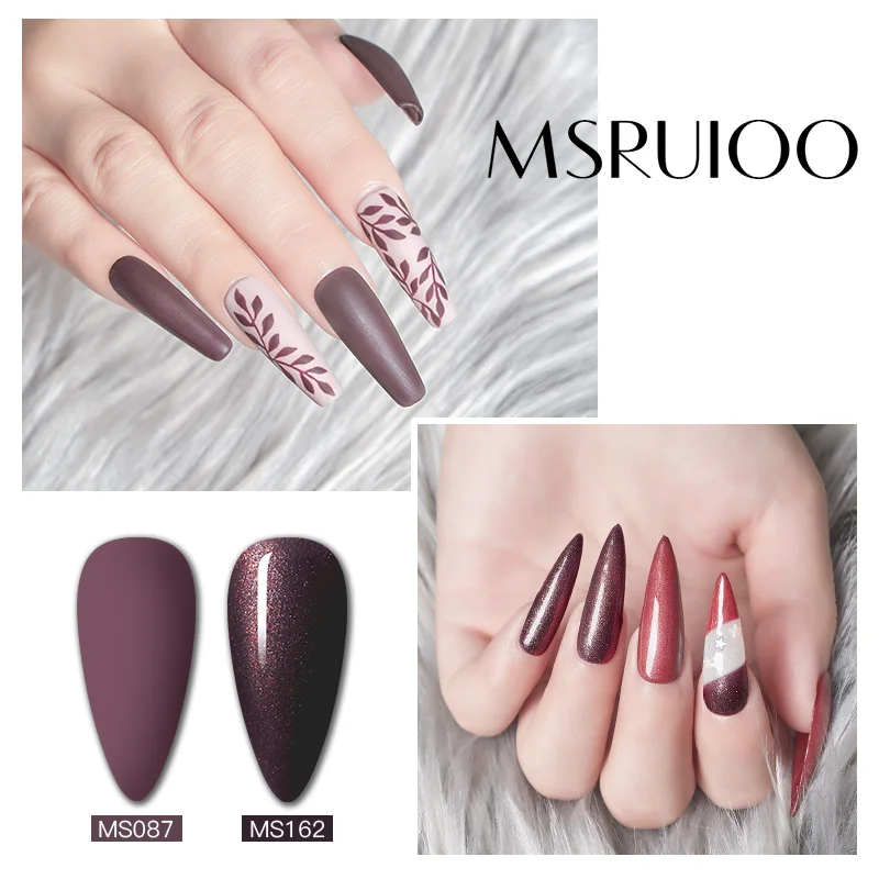 MSRUIOO 60 цветов Матовый УФ гель для ногтей 5 мл Чистый Блестящий лак яркий матовый