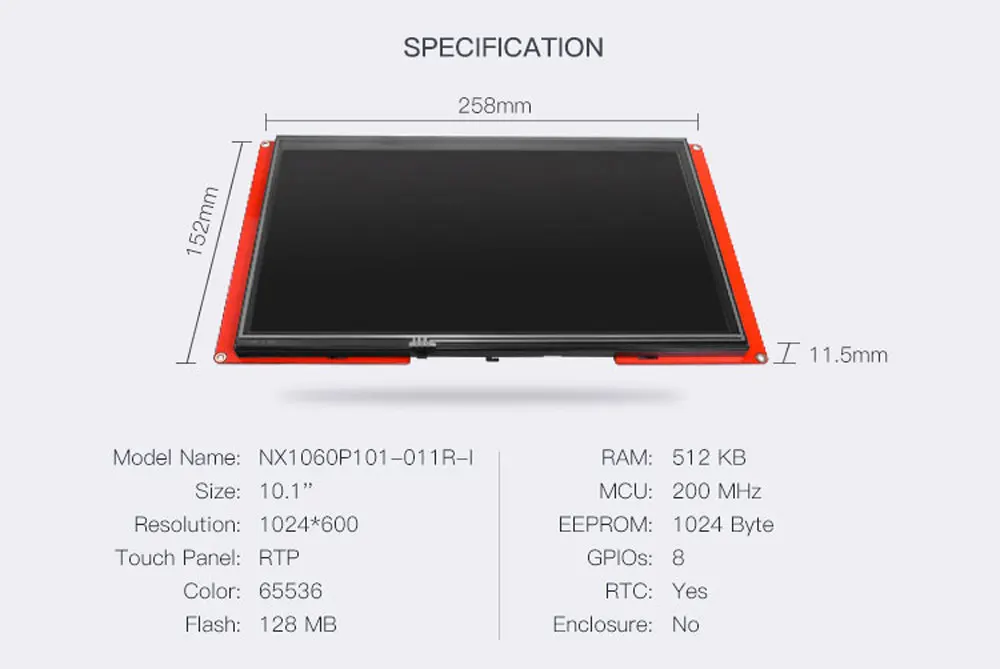 NEXTION 10," интеллектуальный NX1060P101-011C/R-I Многофункциональный HMI Резистивный/емкостный ЖК-экран модуль сенсорного экрана без корпуса
