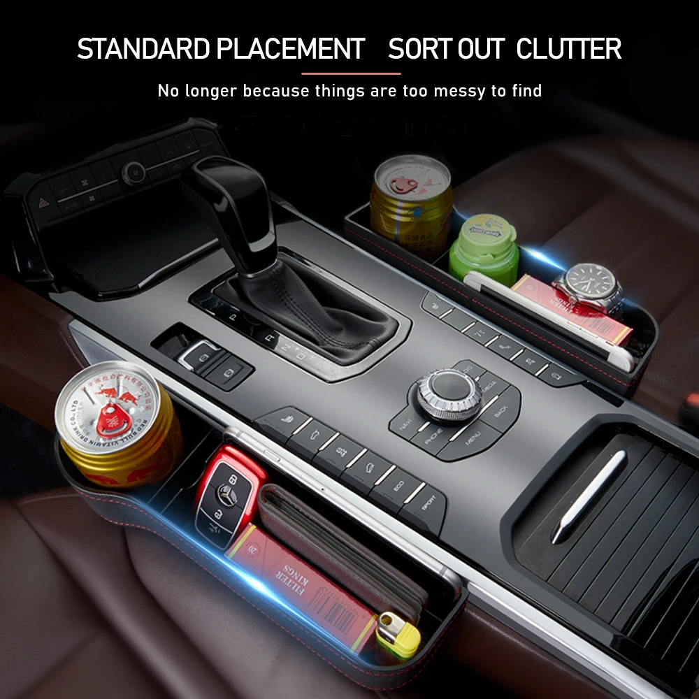 

Leather Car Cup Holder Seat Organizer Holder Multifunctional Auto Seat Gap Storage Box Abs Seats Seam Pockets Trunk Organizer