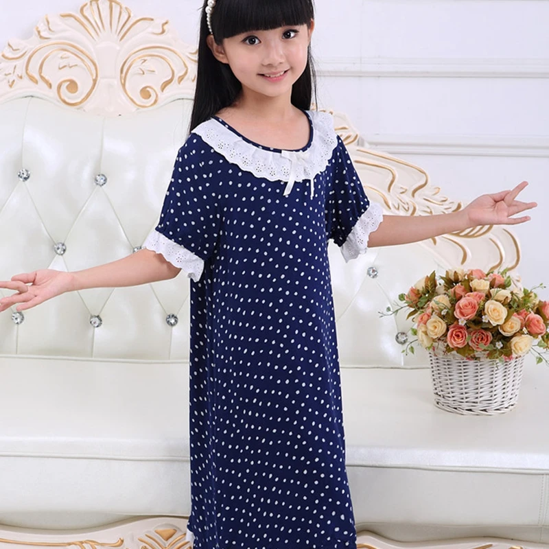 Ночная рубашка для принцессы летняя новая хлопковая длинная свободная ночная