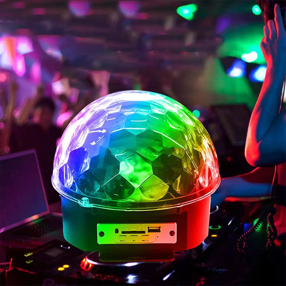 Диско шар с управлением Vioce MP3 вечерние DJ светильник s Bluetooth 6 Вт RGB Светодиодная