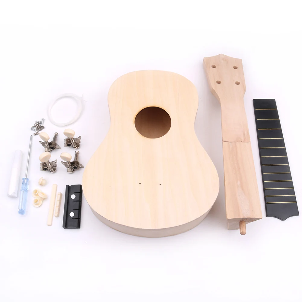 

DIY Ukulele Kit Wooden Hawaii Musical Instrument Tool 21 Inch for Kids Children ALS88