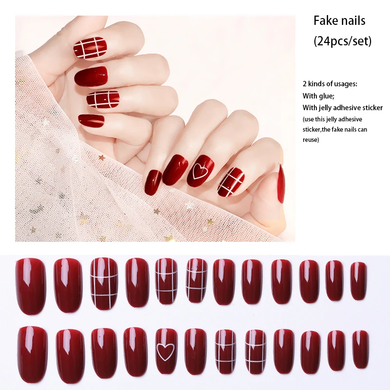Красочные накладные ногти 24 шт./компл. полное покрытие Типсы для дизайна ногтей