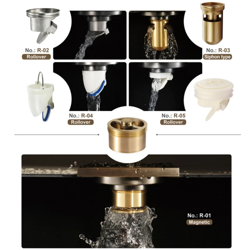 

HIDEEP Bathroom Shower Floor Drain Brass Deodorant Floor Drain Rose Gold Toilet Floor Drain
