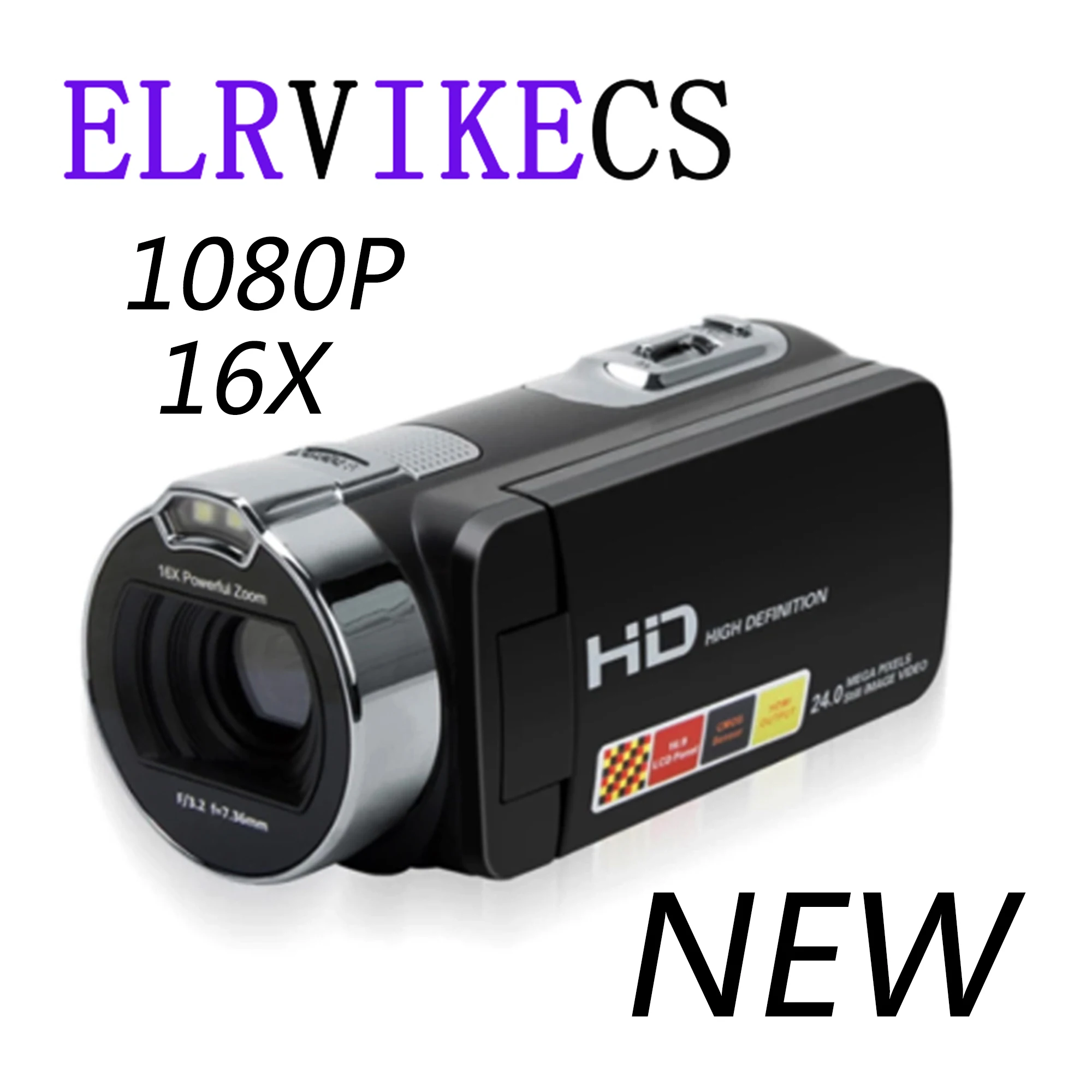 

ELRVIKECS 2021 Высококачественная Новая цифровая камера Full HD 1080P 16X зум-рекордер видеокамера 3 ''Touch DV DVR 24MP видеокамера