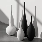Керамическая ваза в скандинавском стиле, украшение для дома, черные и белые цветочные вазы для гостиной, сушеные цветы, Цветочная композиция для шкафа под Телевизор