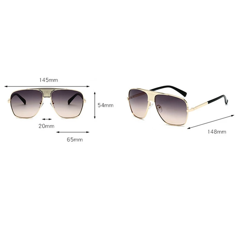 

2020 Vintage Pilot Sunglasses Men Luxury Brand Designer Fashion Square Sun Glasses Women Flat Top Outdoor Driving Eyeware UV400