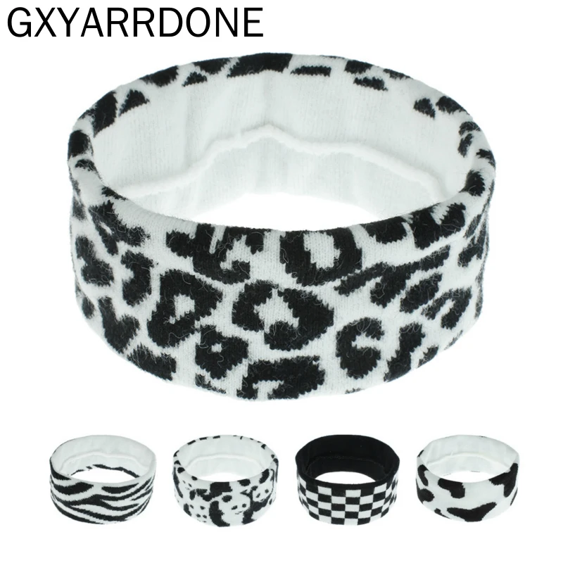 

2020 Woman Girls Leopard Headband Warm Wool Winter Hairband Turban Vintage Bandage Hair Accessories Headwear Bandanas
