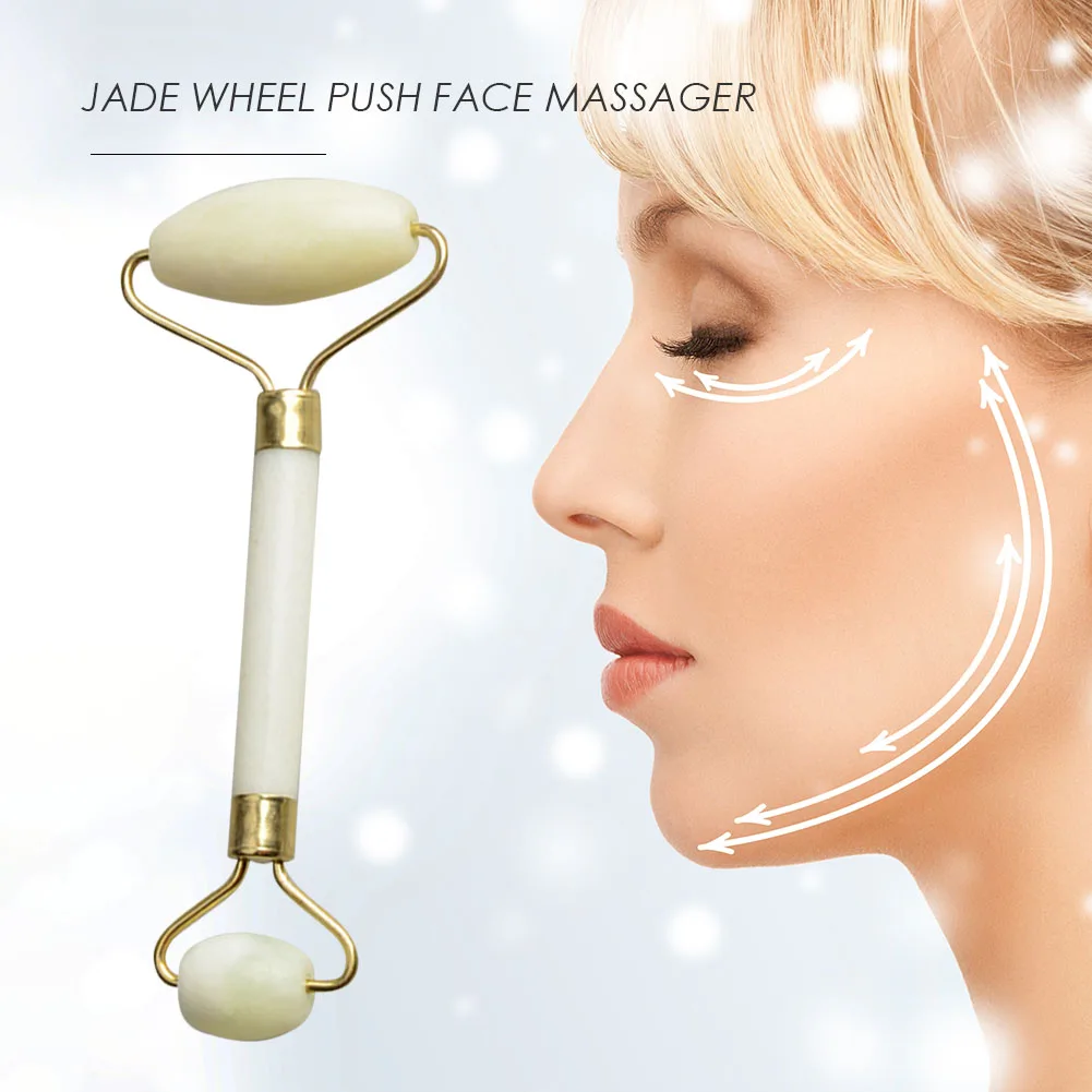 

1PC Facial Massage Roller Double Heads Jade Stone Nature Face Lift Sliming Tool Manual Massager Face Skin Care