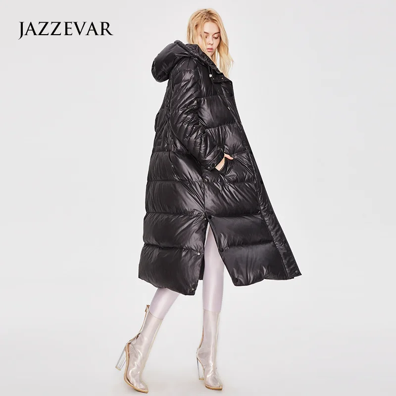 JAZZEAR 2022 Women's Winter New Trend Casual Thickening Warm White Duck Down Long Jacket