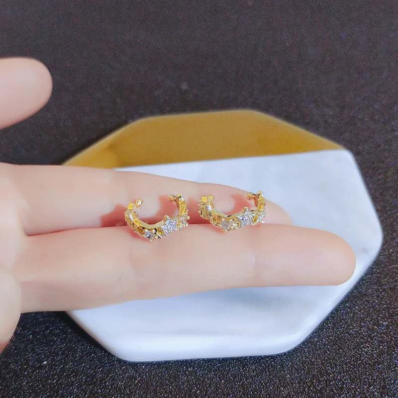 

Solid 14K Gold Color Diamond Stud Earrings Women Round Bohemia Peridot Earrings Aros Mujer Oreja Join Party Gemstone Orecchini