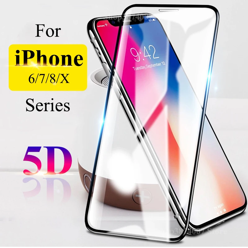 5D Защитное стекло для iPhone 6 s s6 7 8 Plus X 10 Aphone Tremp Glas i Защитная пленка экрана из