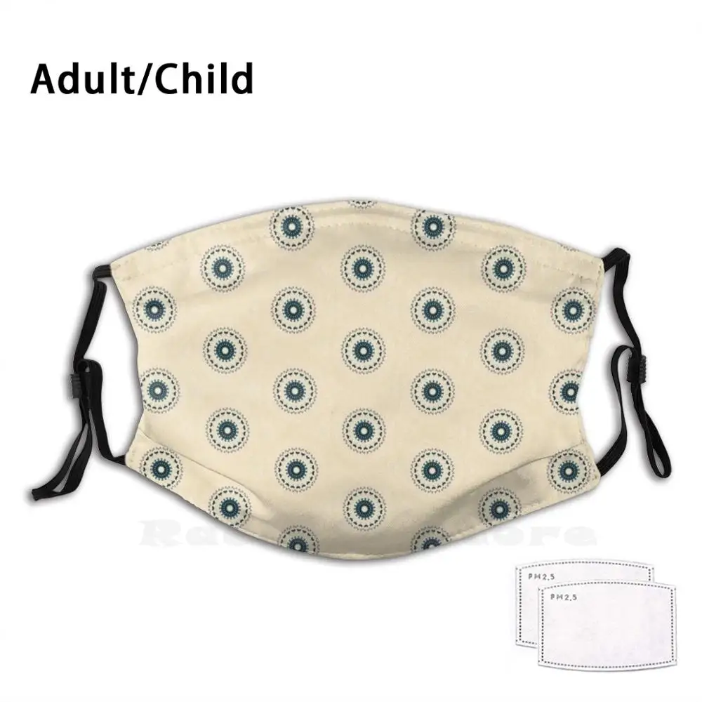 

Design 103 Print Washable Filter Anti Dust Mouth Mask Mandala Pink White Heart Black Love Doodle Flower Detail