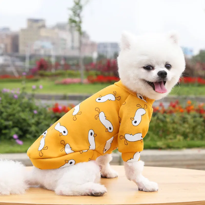 

Dog Clothes Winter Warm Pet Dog Jacket Coat Puppy Cute Print Clothing Hoodies For Small Medium Dog Puppy Yorkshire Outfit XS-XL