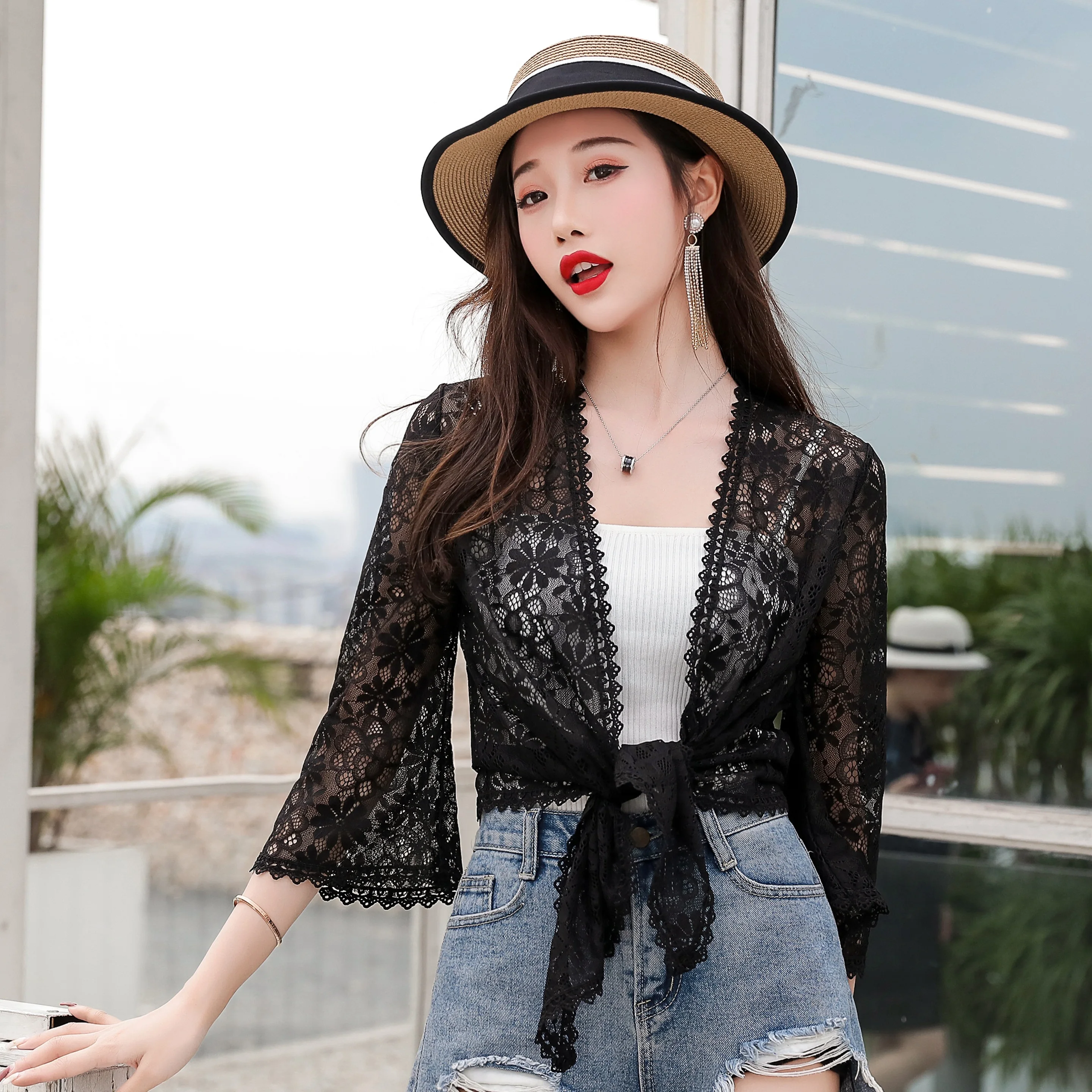 Черно-белый жакетики-Болеро для женщин жакет официальное пальто вечерние ринки Свадебный жакет накидка платье кружевное болеро накидки Св...
