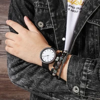 zonmfei brand watches for men 4pcsset wooden case 100 vintage wirstwatches with stones beads bracelets for boyfriends gift hot