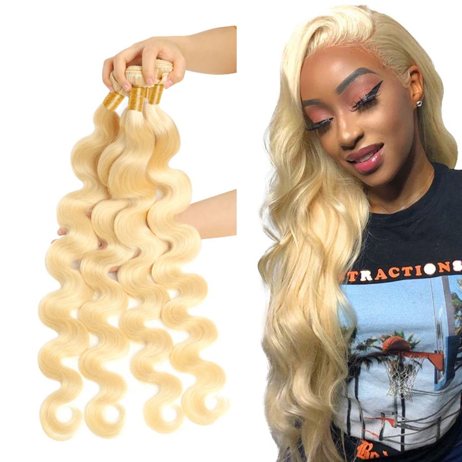 

Queenlife 613 Blonde Bundles Body Wave Brazilian Hair Weave Bundles 1/3/4 Remy Human Hair Bundles 36 38 40inch Honey Blonde Hair