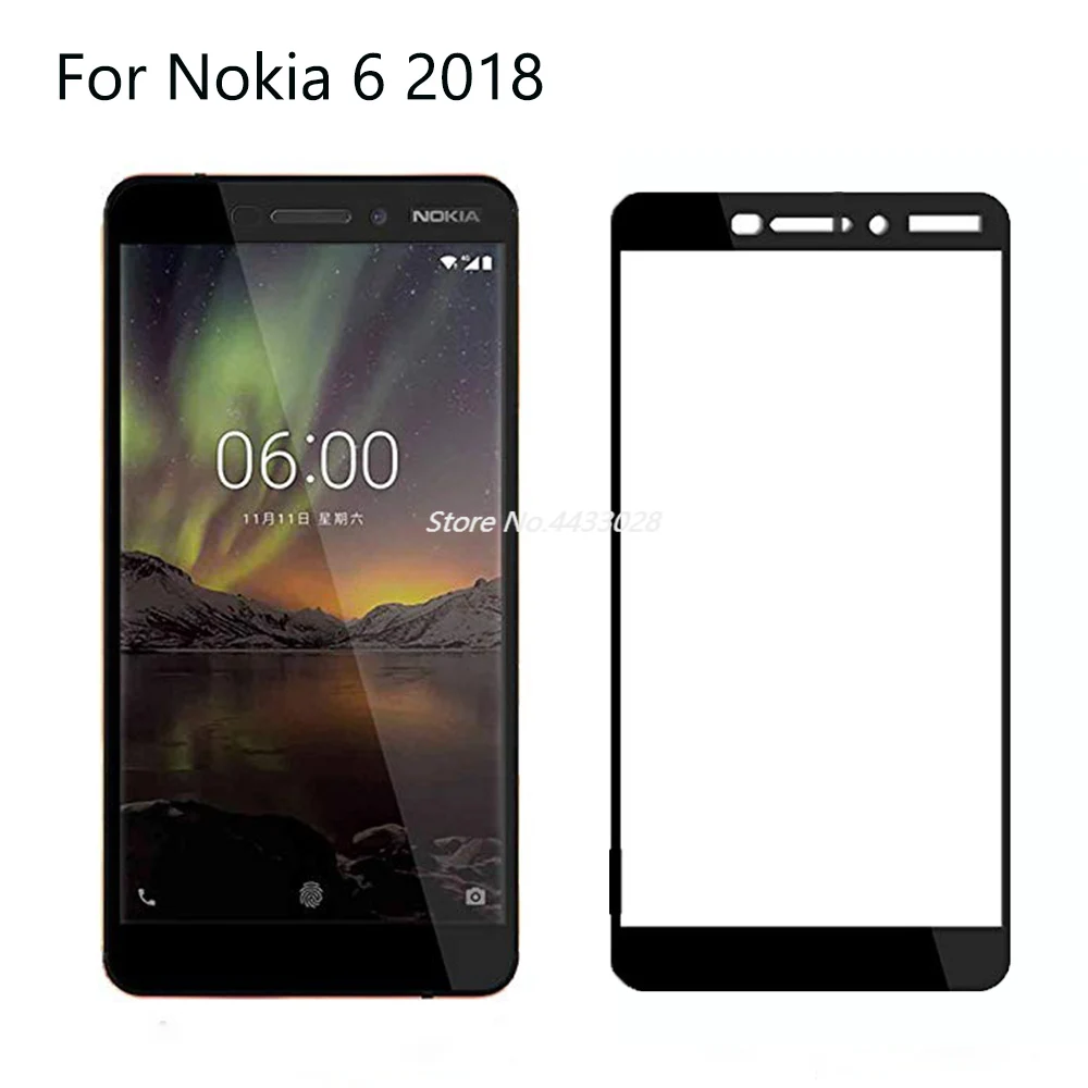Закаленное стекло для Nokia 6 2018 защита экрана с полным покрытием Nokia6 защитная