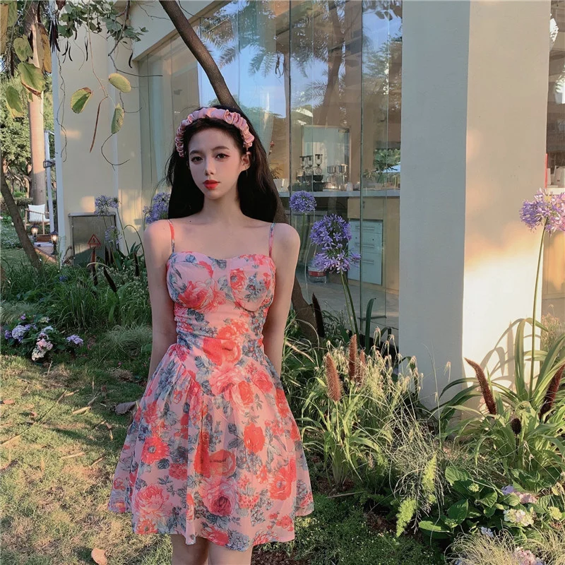 Платье с цветочным принтом для отдыха на море|Женские платья| |