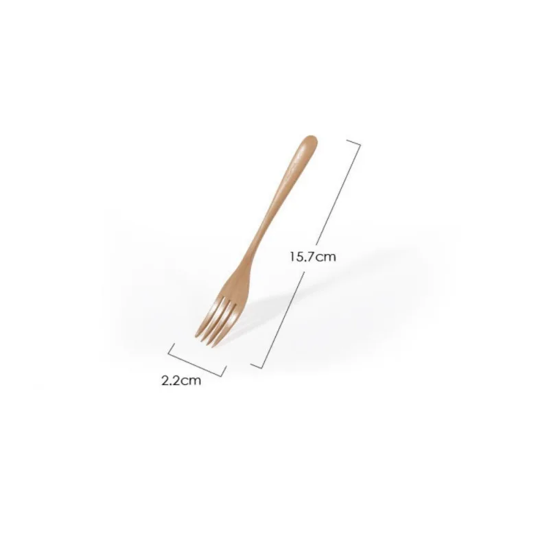 

Kitchen Spoon Wooden Forks Long Handle Household Tableware Coffee Tea Honey Cooking Forks Reusable wooden Forks