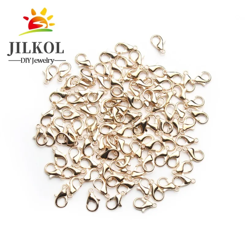 50pc/lot 6Color Zinc Alloy Lobster Claw Clasps for Jewelry Necklaces Bracelet Making Nickel Free Size 10MM 12MM 14MM | Украшения и