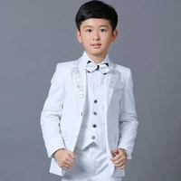 real picture white boy formal suits dinner tuxedos little boys kids for wedding party evening wear jacketvestpantbow