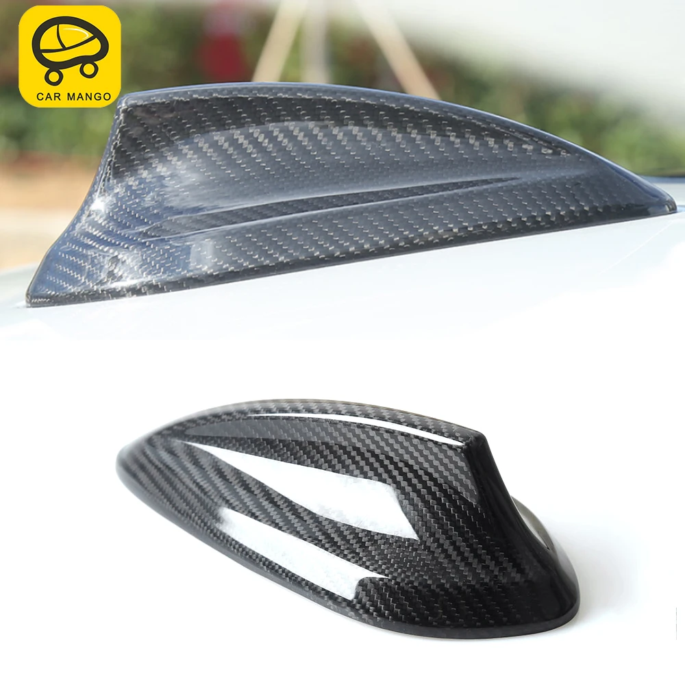 

CARMANGO Car Carbon Fiber Shark Fin Auto Radio Signal Aerials Roof Antennas Sticker Cover Frame for BMW 5 Series G30 2017-2021