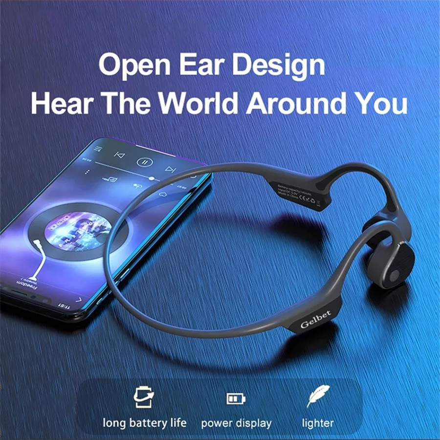 

Pro9 Wireless Bone Conduction Headphones Sport Running Waterproof Earphone Ear-Free Fast Connection Headset With Mic For Cycling