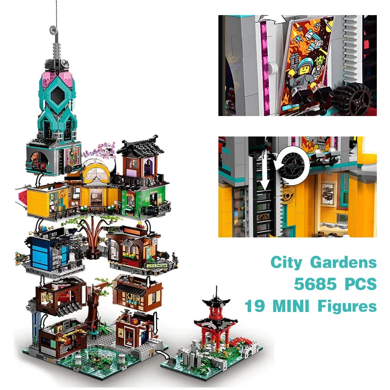 

Ninja Movie Series City Gardens Docks Building Blocks Bricks Amusing Toy Christmas Birthday Gift Compatible 71741 70620 70657