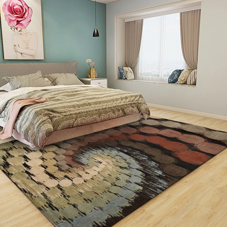 

retro atmosphere American abstract geometry dot bedroom door living room bathroom mat carpet custom