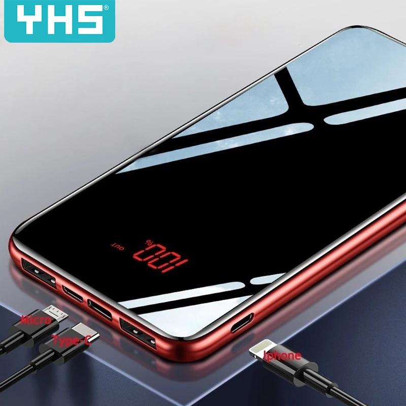 30000 мАч Внешний аккумулятор повербанк 2 USB LED портативный мобильный телефон