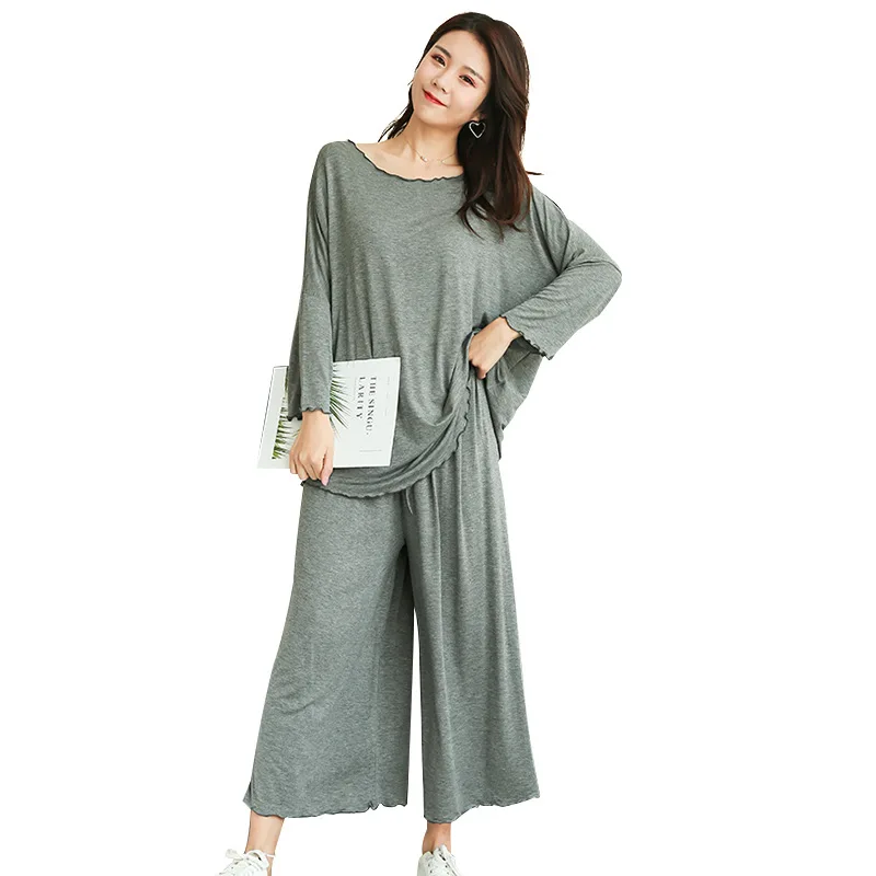 

mais tamanho feminino modal homewear outono feminino pijamas senhoras atoff casa modal 2 peas conjunto pijamas para mulher