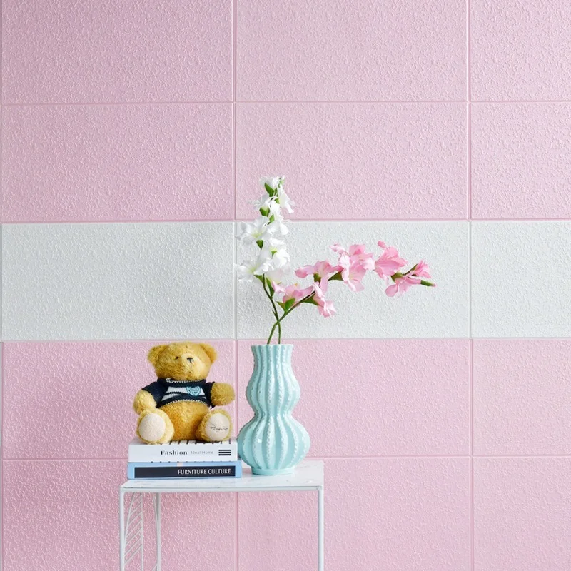 

10Pcs 3D Brick Wall Stickers Wallpaper Decor Foam Waterproof Wall Covering Wallpaper for Kids Living Room DIY Background