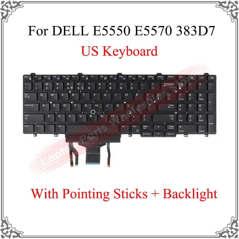 Новая английская клавиатура US для ноутбука DELL E5550 E5570 383D7 N7cxw с