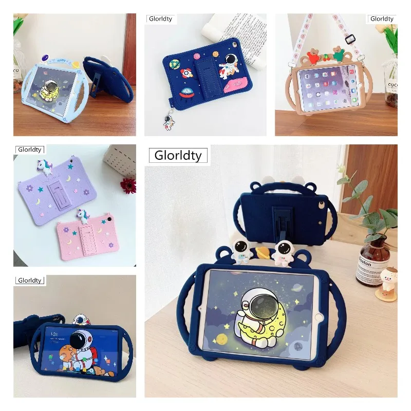 

Silicone Case for iPad 10.2 2019 Mini 5 6 Air 2 3 4 10.9 Pro 10.5 11 2020 2021 9.7 2017 2018 5th 6th 7th 8th 9th Kids Case Cover